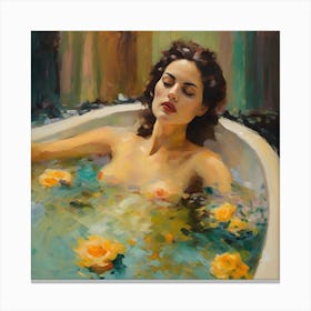 Woman In A Bath 3 Canvas Print