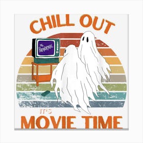 Halloween Night Retro Movies And Chill Vintage Canvas Print