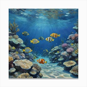 Aquatic Symphony: A Colorful Reef Clown Fish Canvas Print