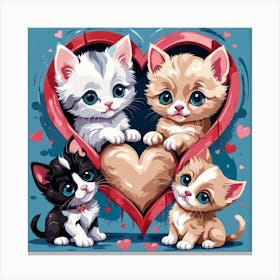 Valentine Kittens 2 Canvas Print