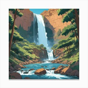 Waterfall scene Canvas Print