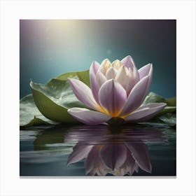 The Magic of the Floating Water Lily: The Beauty of Serene Nature"** "A depiction of the delicate and harmonious beauty of the water lily floating gracefully over the water Canvas Print