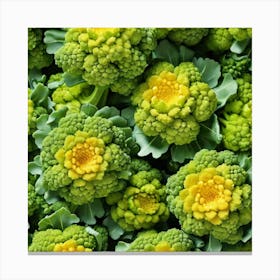 Close Up Of Green And Yellow Cauliflower Canvas Print