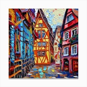 Colorful Houses In German Town Canvas Print