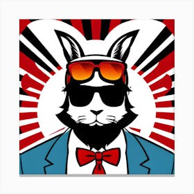 Rabbit In Sunglasses Canvas Print