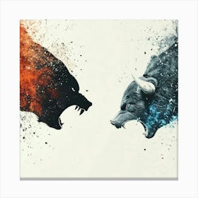 Bull And Bear 1 Canvas Print