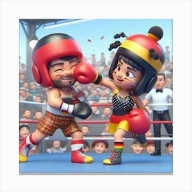 Boxing Match 13 Canvas Print