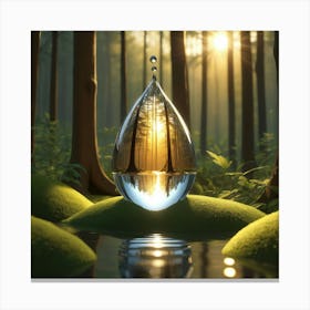 Water Drop In The Forest 3 Canvas Print