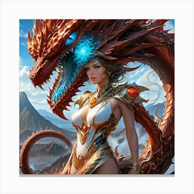 Woman With A Dragon jgh Canvas Print