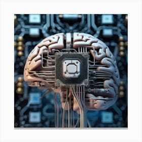 Brain On A Circuit Board 82 Canvas Print