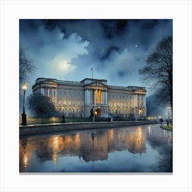 Architectural Beauty Buckingham Palace At Night Canvas Print