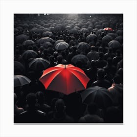 Red Umbrella, Loneliness Canvas Print