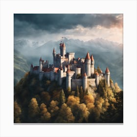 Castle On Top Of A Mountain Canvas Print