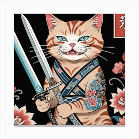 Samurai Cat Canvas Print