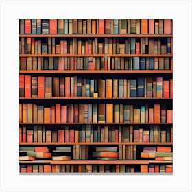 Book Shelf With Books Canvas Print