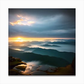 Sunrise Over The Mountains Canvas Print