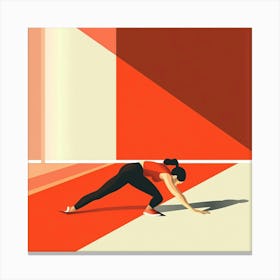 Illustration Of A Woman Stretching Canvas Print