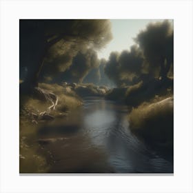 River In The Woods 19 Canvas Print