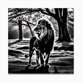 Lion In The Woods Canvas Print