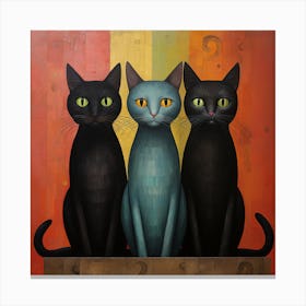 Three Cats Canvas Print