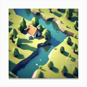 Low Poly House 2 Canvas Print