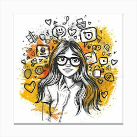 Social Media Girl 1 Canvas Print