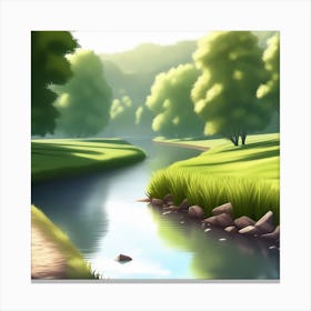 River In The Park Canvas Print