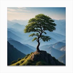 Lone Tree On Top Of Mountain 42 Canvas Print