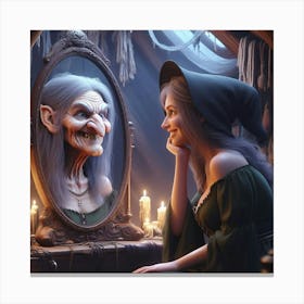 Elf In The Mirror Canvas Print