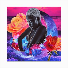 Moon Babe Bold Collage Square Canvas Print
