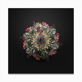Vintage Bugle Lily Flower Wreath on Wrought Iron Black n.1107 Canvas Print