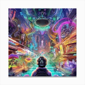 Cyberpunk City Canvas Print