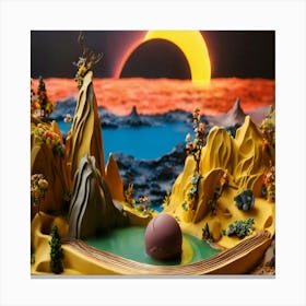 Chocolate Egg In The Desert Canvas Print