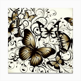 Butterflies And Vines 6 Canvas Print