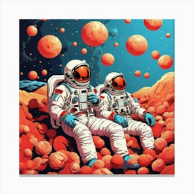 Astronauts In Space 2 Canvas Print