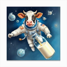 Cow In Space 5 Canvas Print