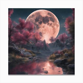 Pink Moon Canvas Print