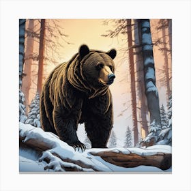 Bear In The Woods 29 Canvas Print