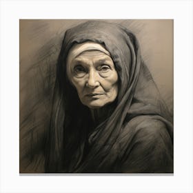 Portrait Of An Old Woman Canvas Print