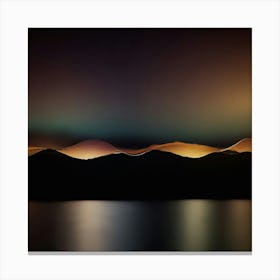 Abstract Mountain Landscape At Night Canvas Print