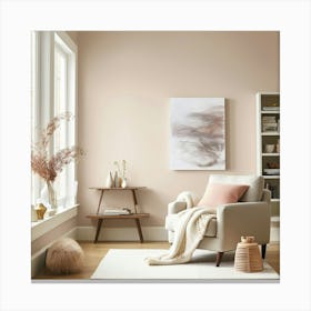 Pink Living Room Canvas Print