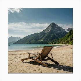 Chair On The Beach Canvas Print