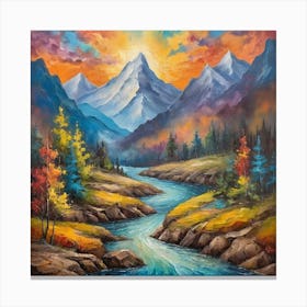 life in the  mountain Canvas Print