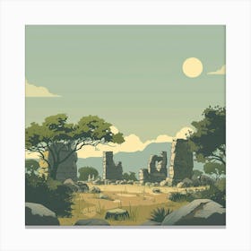 A Great Zimbabwe Ruins In Zimbabwe Minimal Canvas Print