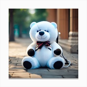 White Teddy Bear Canvas Print