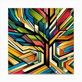 Abstract modernist Acacia tree Canvas Print