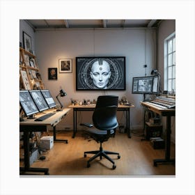 Computer Workstation Canvas Print