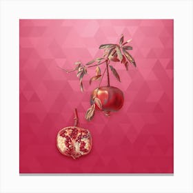 Vintage Pomegranate Botanical in Gold on Viva Magenta n.0847 Canvas Print