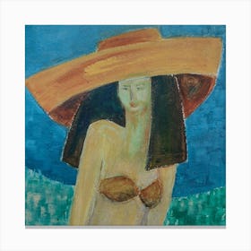 Woman In A Hat Canvas Print