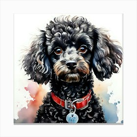 Black Poodle Painting 1 Canvas Print